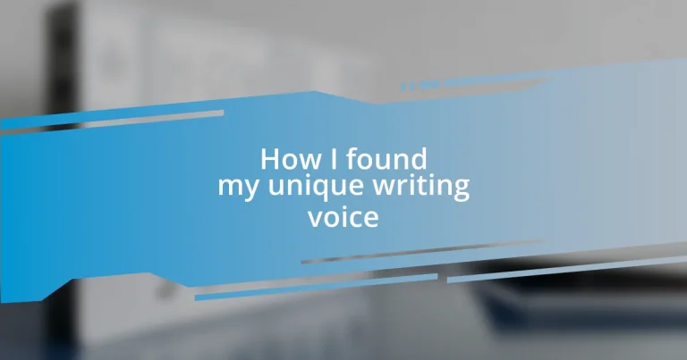 How I found my unique writing voice