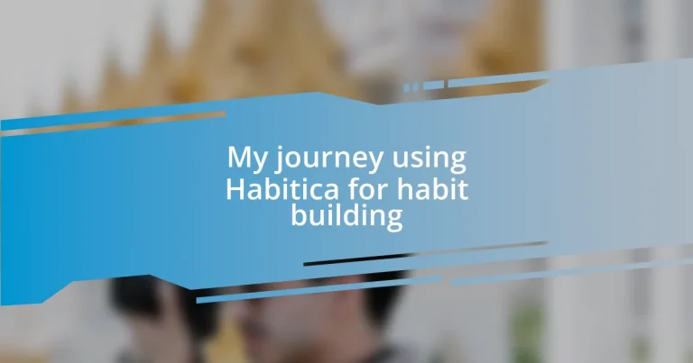 My journey using Habitica for habit building